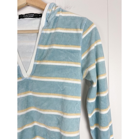 Rampage | Striped Velour Hooded Pullover - Picture 6 of 7